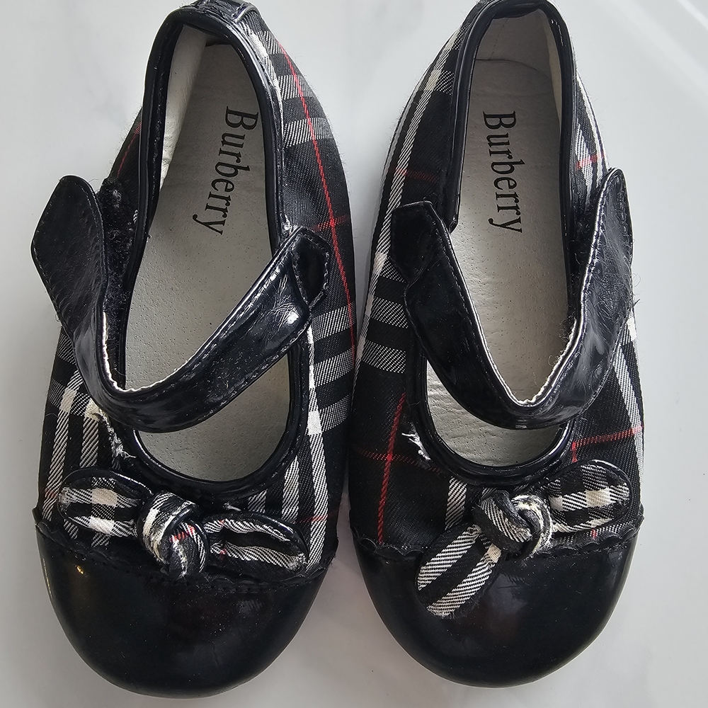 Burberry Black Plaid Kids Shoes
